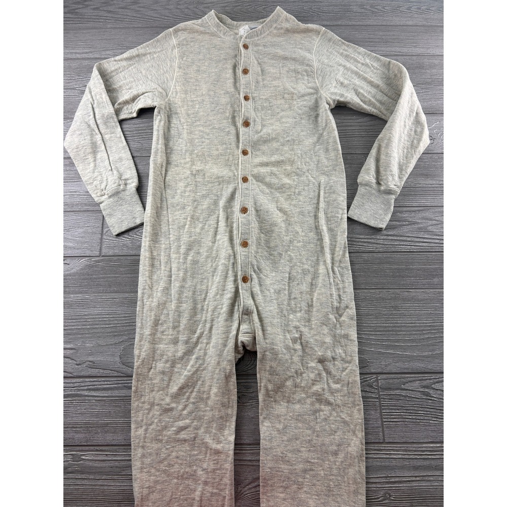 Duofold Mens Small Gray Wool Blend Thermal Union Suit Long John One Piece 1066